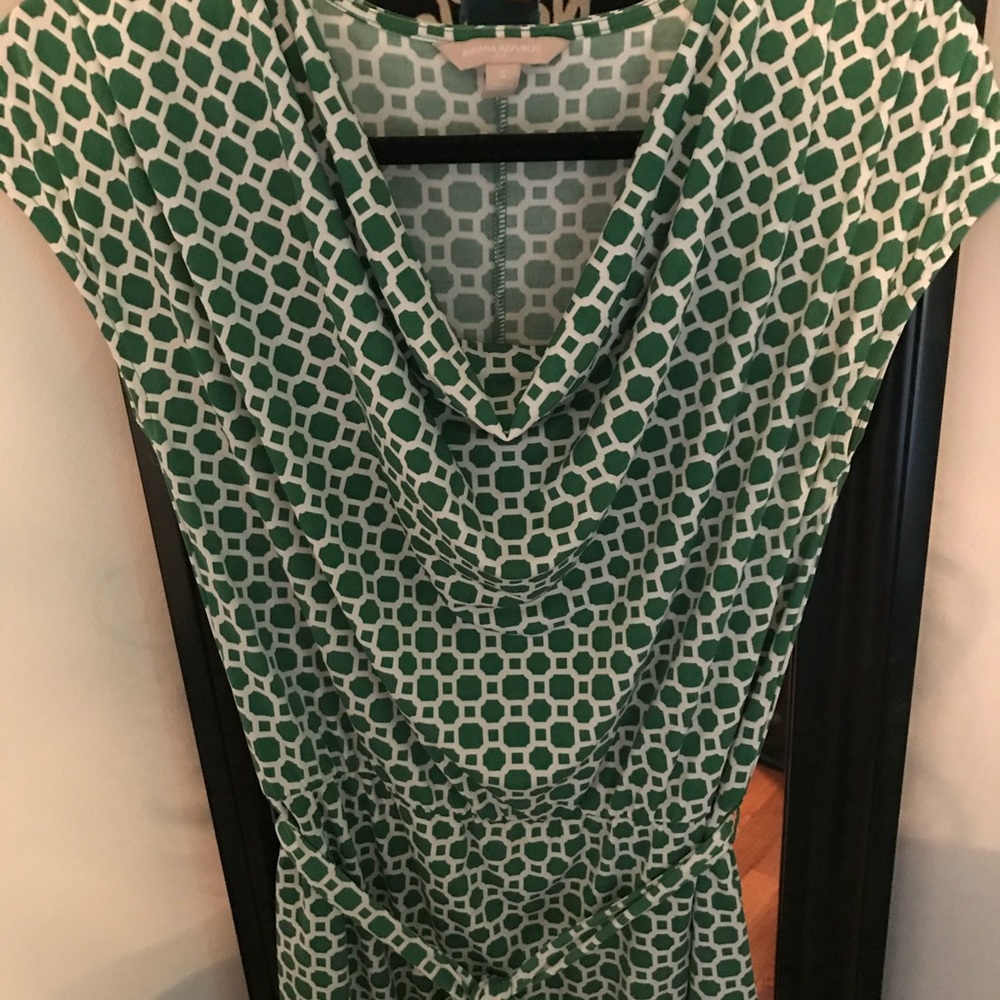 Banana Republic Green and white lattice dress - Picture 3 of 6
